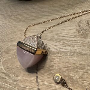 Michael Kors Pink and Gold Pendant Necklace